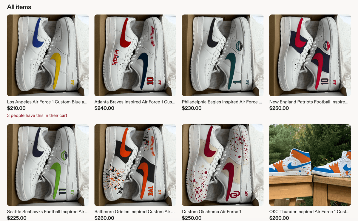 CBC custom hand-painted shoe inventory — Crafted By Chris, Baltimore MD